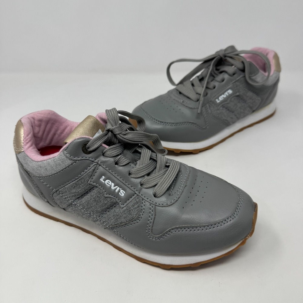 Levi Strauss Lace up Shoes Tennis Gray and Pink Women's Size 6